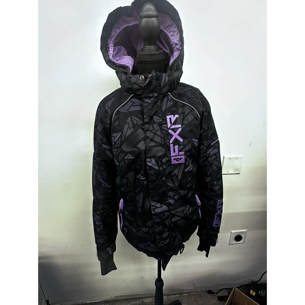 FXR Youth 16 Snowmobile Jacket Coat Lilac/Black FAST Float Assist Safety Tech